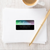 Modern Script zwart-wit retouradres Etiket (Insitu)