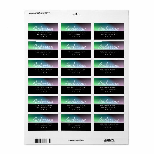 Modern Script zwart-wit retouradres Etiket (Full Sheet)