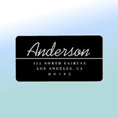 Modern Script zwart-wit retouradres Etiket