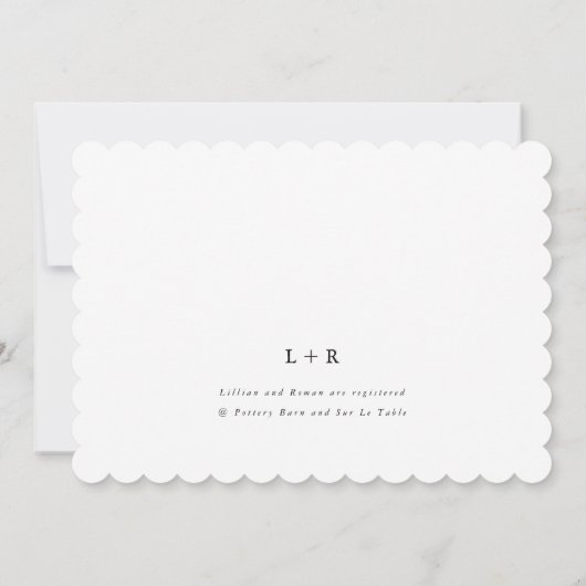 Modern Script Zwart & Wit Scallop Vrijgezellenfees Kaart (Achterkant)