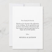 Modern Script Zwart-wit trouwfoto Bedankkaart (Achterkant)