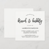 Modern script | Zwart-witBrunch en bubbelig Kaart (Voorkant / Achterkant)