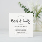 Modern script | Zwart-witBrunch en bubbelig Kaart (Staand voorkant)