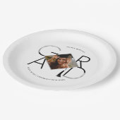 Modern Script Zwart Zilveren Tassel Afstudeerder F Papieren Bordje (Gekanteld)