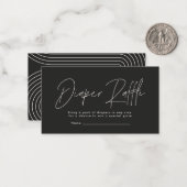 modern script zwarte baby shower diaper raffinage notitiekaartje (Voorkant / Achterkant in situ)