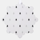 Modern script | Zwarte en witte kerst Ornament Kaart (Achterkant)