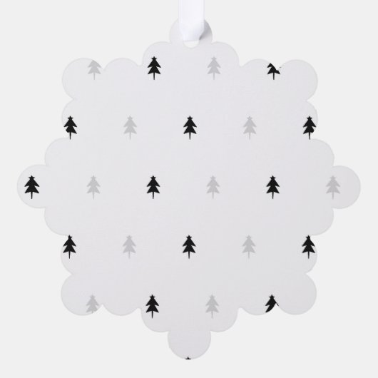 Modern script | Zwarte en witte kerst Ornament Kaart (Achterkant)