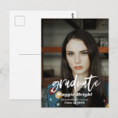 Modern scripted afstuderen fotobriefkaart briefkaart (Voorkant / Achterkant)