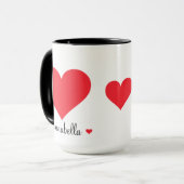 Modern scriptgeschenk voor haar eenvoudige elegant mok (Voorkant links)