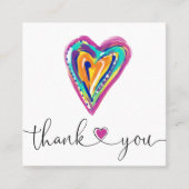 modern scripthart bedankt u voor uw bestellingspan vierkante visitekaartje (Voorkant)