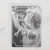 Modern scriptkader | Aangepaste foto De datum opsl Save The Date (Voorkant / Achterkant)