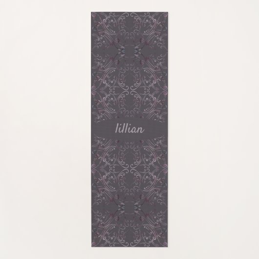 Modern Scroll Pattern Monogram Yogamat (Voorkant)