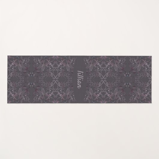 Modern Scroll Pattern Monogram Yogamat (Voorkant (horizontaal))