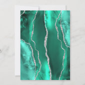 Modern Seafoam Green Silver Agate Wedding Kaart (Achterkant)