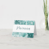 Modern Seafoam Silver Wedding Color Name Notitiekaartje (Voorkant)