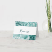 Modern Seafoam Silver Wedding Color Name Notitiekaartje (Voorkant)