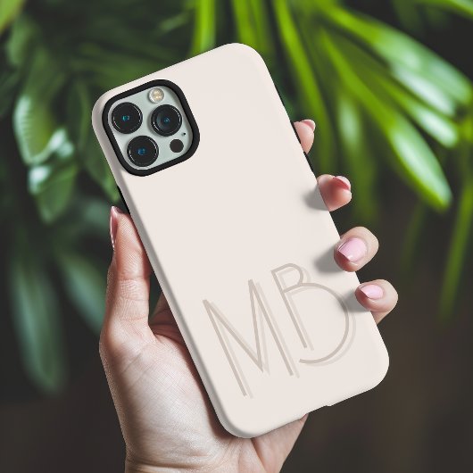 Modern Seashell Monogram Initialen Hedendaags Case-Mate iPhone Case