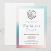 Modern Seashell Wedding Uitnodiging (Voorkant / Achterkant)