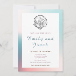 Modern Seashell Wedding Uitnodiging