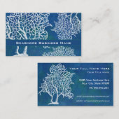 Modern Seashore Beach Ocean Coral Water Business Visitekaartje (Voorkant / Achterkant)