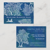 Modern Seashore Beach Ocean Coral Water Business Visitekaartje (Voorkant / Achterkant)