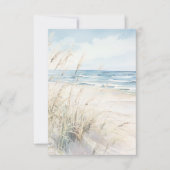 Modern Seaside Watercolor Beach Grasses Wedding Save The Date (Voorkant)
