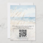 Modern Seaside Watercolor Beach QR Code Wedding Kaart (Achterkant)