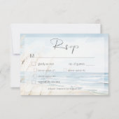 Modern Seaside Waterverf Beach bruiloft diner RSVP Kaartje (Voorkant)