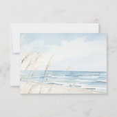 Modern Seaside Waterverf Beach bruiloft diner RSVP Kaartje (Achterkant)