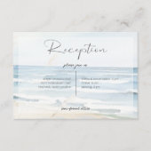 Modern Seaside Waterverf Beach Bruiloft Receptie Informatiekaartje (Voorkant)