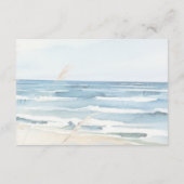 Modern Seaside Waterverf Beach Bruiloft Receptie Informatiekaartje (Achterkant)