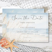 Modern Seaside Waterverf Beach Bruiloft Save The Date