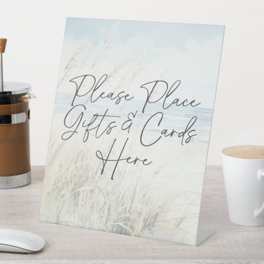 Modern Seaside Waterverf Beach Vrijgezellenfeest G Reclamebord Met Voetstuk (Insitu)