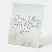 Modern Seaside Waterverf Beach Vrijgezellenfeest G Reclamebord Met Voetstuk (Voorkant)