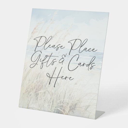 Modern Seaside Waterverf Beach Vrijgezellenfeest G Reclamebord Met Voetstuk (Voorkant)