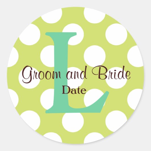 Modern Seaside Wedding Monogram Sticker (Voorkant)