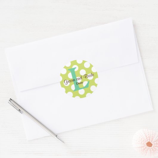 Modern Seaside Wedding Monogram Sticker (Envelop)