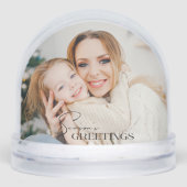 Modern Season's Greetings Photo Snow Globe Sneeuwbol (Voorkant)