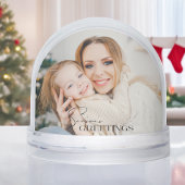 Modern Season's Greetings Photo Snow Globe Sneeuwbol