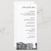 Modern Seattle zwart & wit bruiloft diner Menu (Voorkant / Achterkant)