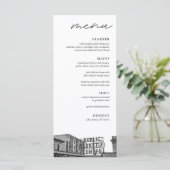 Modern Seattle zwart & wit bruiloft diner Menu (Staand voorkant)