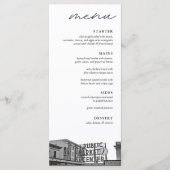 Modern Seattle zwart & wit bruiloft diner Menu (Voorkant)