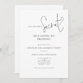 Modern Secret Surprise Engagement Party Kaart (Voorkant / Achterkant)