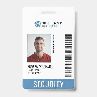 Modern Security Company Guard ID Badge
