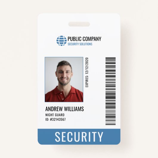 Modern Security Company Guard ID Badge (Voorkant)