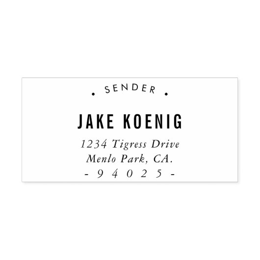 MODERN SELF PRE ADRES retour naar afzender van Rubberstempel (Afrduk)