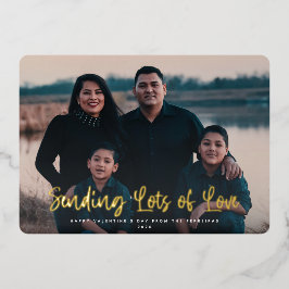 Modern Sending Lots Valentijns Foto van Love Folie Feestdagenkaart