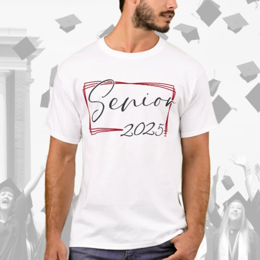 Modern Senior 2025 Red Script T-shirt