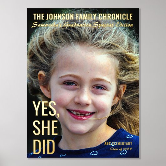 Modern Senior Afstuderen Magazine Hoesje Afstudeer Folie Afdrukken (Voorkant)