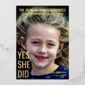 Modern Senior Afstuderen Magazine Hoesje Afstudeer Folie Uitnodiging (Voorkant)